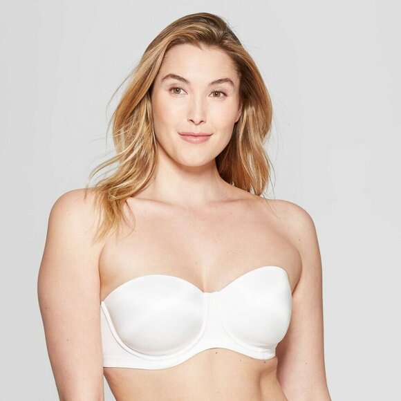 Auden Lightly Lined Straps or Strapless Underwire Bra Off White 32D - Picture 2 of 16